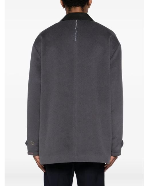 メンズ Marni レザーカラージャケット Black