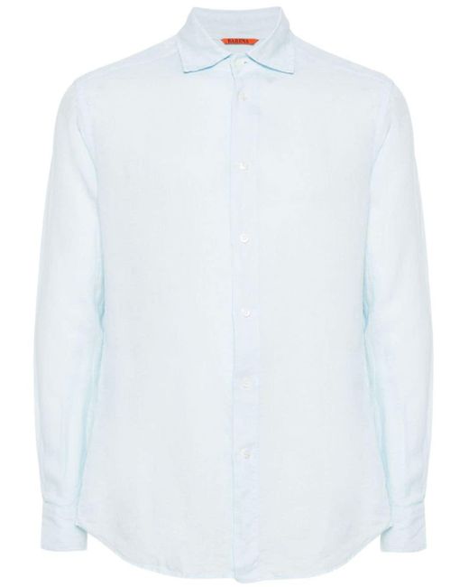 Barena Langärmeliges Hemd aus Leinen in White für Herren