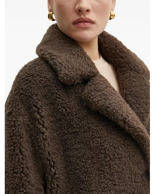Guess Brown Buttoned Collared Coat