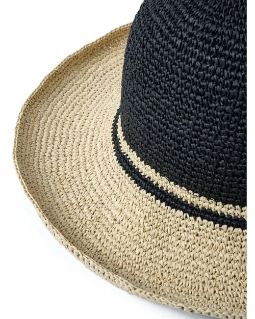 Totême Black Chapeau En Paille Tressée Tressée