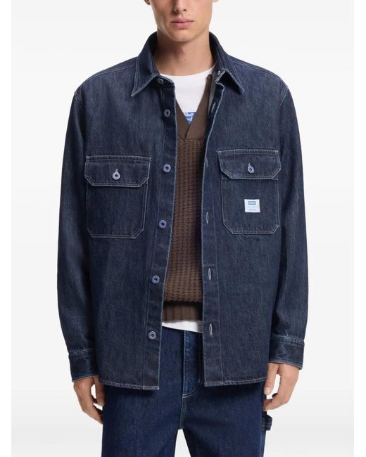HUGO Blue Buttoned Pocket Shirt for men