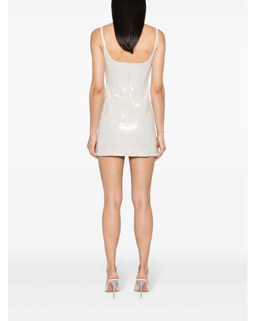 16Arlington White Neutral Sior Sequin-Embellished Mini Dress
