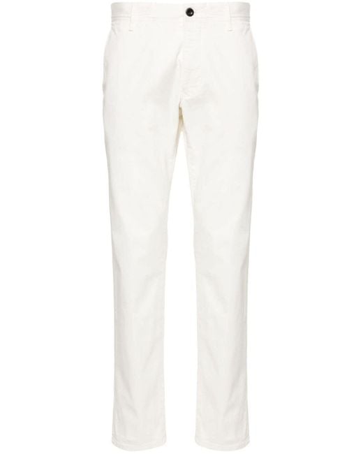 Incotex White Tapered-leg Cotton Chino Trousers for men