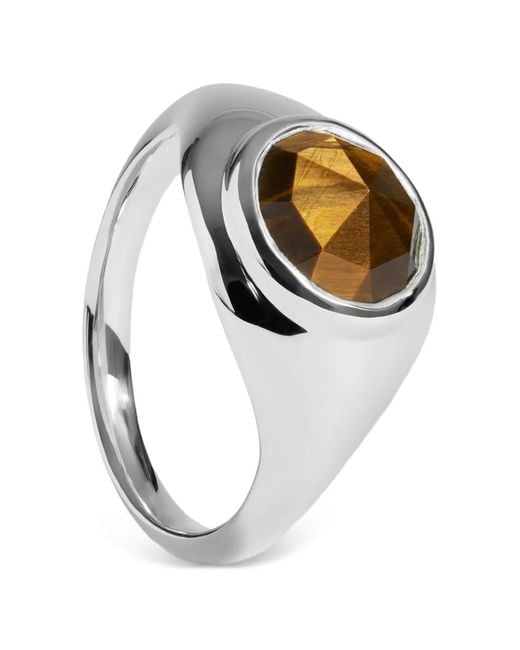 Monica Vinader Metallic Tiger's Eye Signet Ring