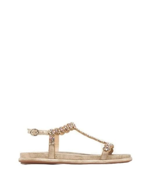 Alma En Pena. Natural Crystal-Embellished Sandals