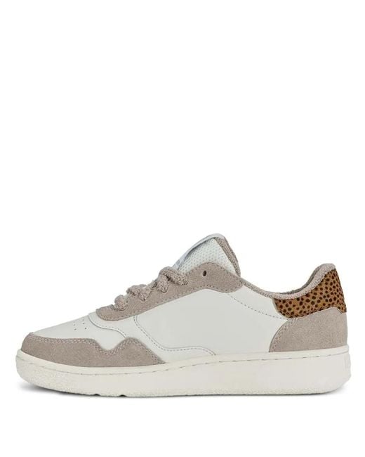 K-swiss White Suede-Panelled Leopard-Print Sneakers