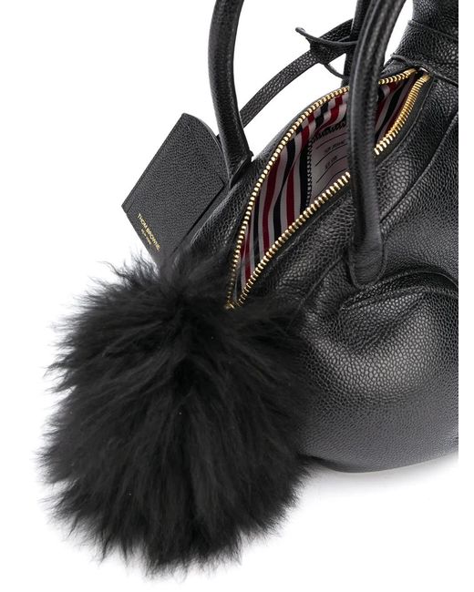 Thom Browne Black Rabbit Pebbled Bag