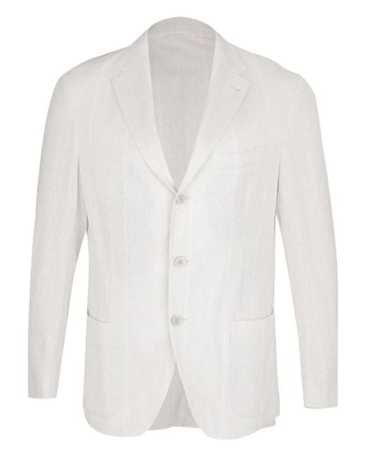 Eleventy White Single-Breasted Blazer for men