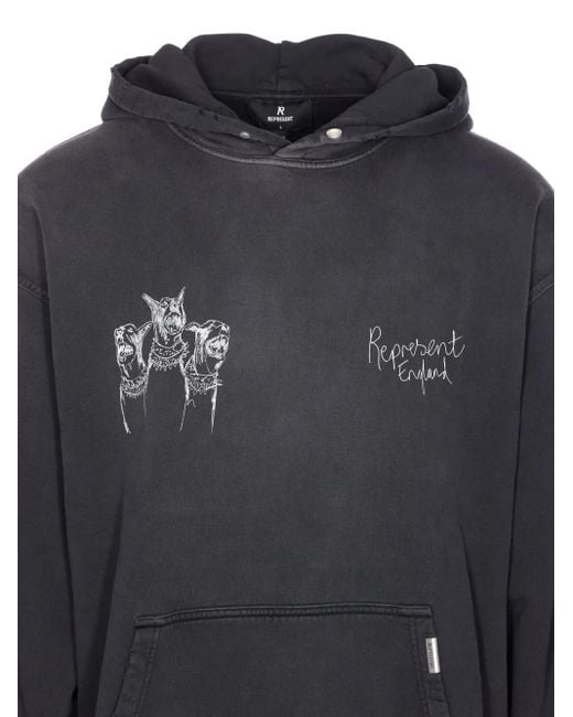 メンズ Represent プリント パーカー Gray