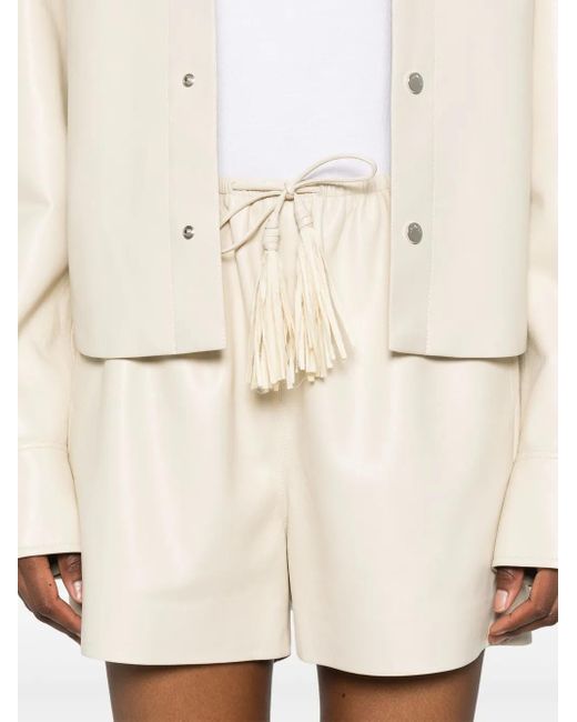 Nanushka Natural Shorts Aus Faux-Leder
