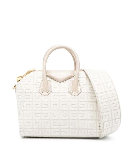 Givenchy White Mini Antigona 4G Tote Bag