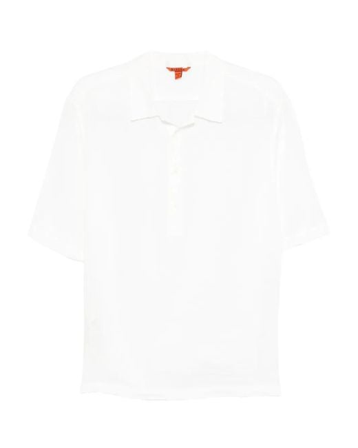 Barena White Mola Half-Button Linen Shirt for men