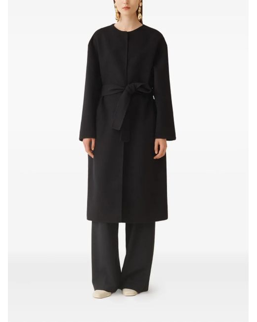 Fabiana Filippi Black Belted Wool Coat