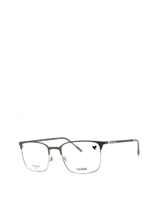 Flexon White Rectangle-Frame Glasses for men