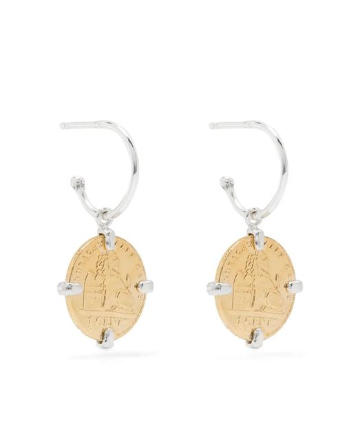 Wouters & Hendrix White Coin-Embellished Earrings