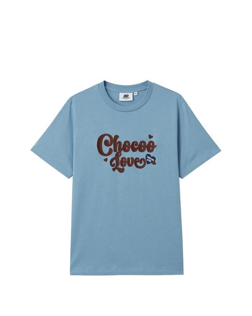 Chocoolate Blue Crew-Neck Logo T-Shirt