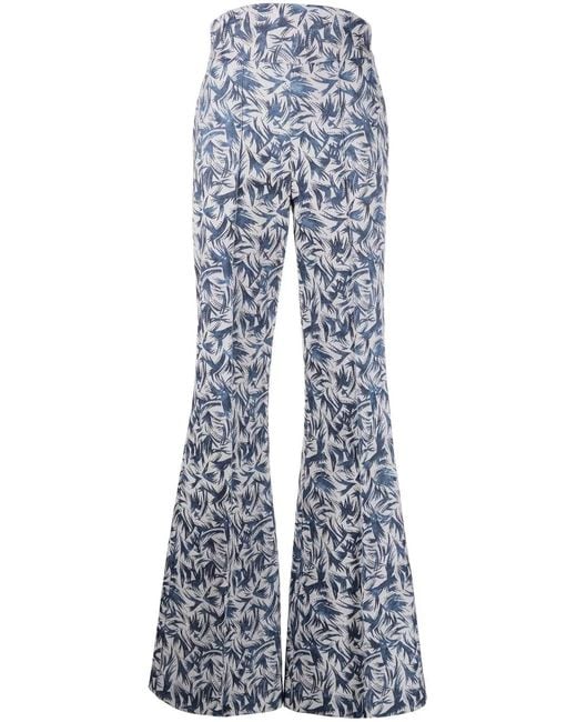 Atu Body Couture Blue Rhytm High-Waisted Brocade Trousers