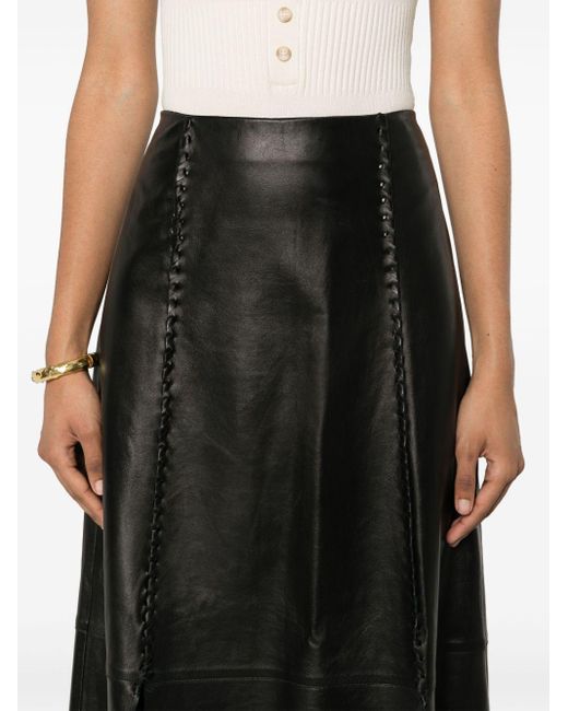 Aeron Black Chateau Leather Maxi Skirt
