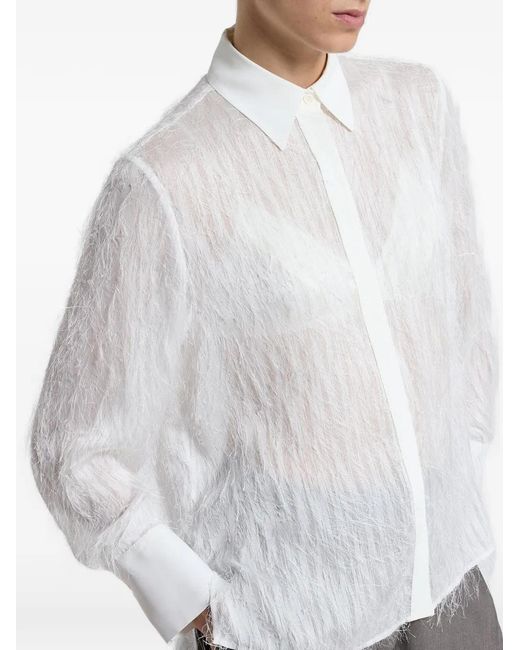 Peserico White Fringe-Embellishment Shirt