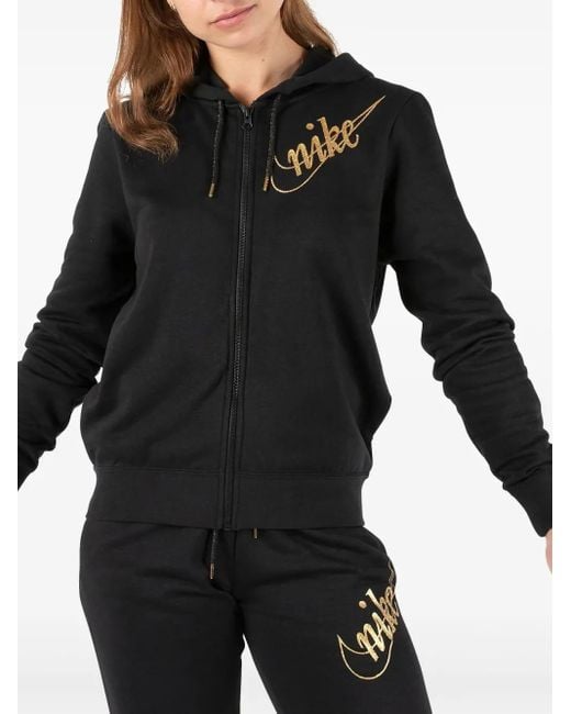 Chaqueta con logo y cremallera Nike de color Black