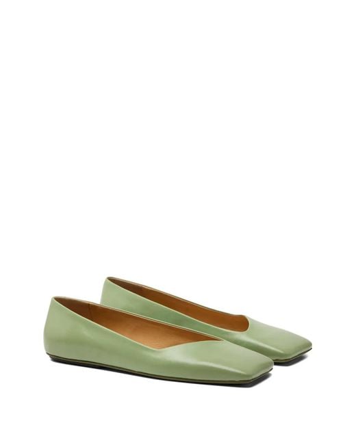 Marsèll Green Square-Toe Ballet Flats