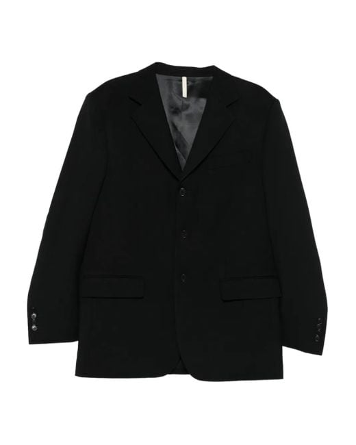 sunflower Black Single-Breasted Notched-Lapel Jacket for men