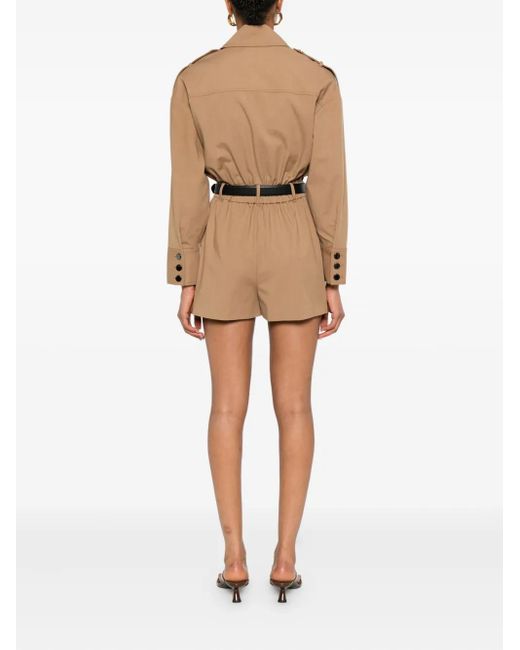 Self-Portrait Natural Belted Pocketed Playsuit