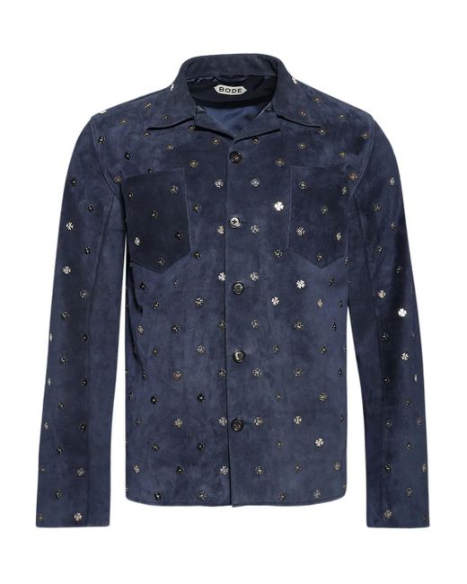 Camicia Clover Work di Bode in Blue da Uomo