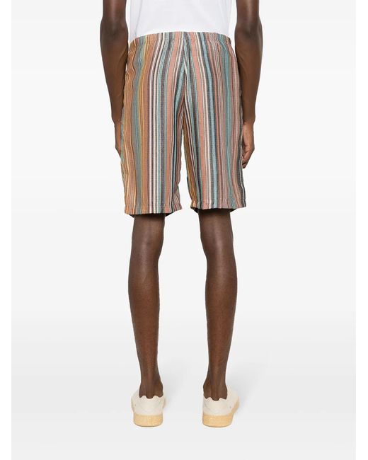 Amir Slama Blue Striped Jacquard Shorts for men