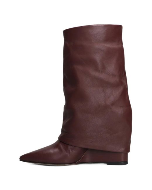 The Seller Brown Pointed-Toe Wedge Boots