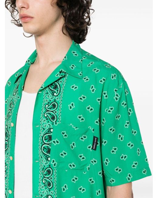 Chemise en popeline à imprimé cachemire Palm Angels pour homme en coloris Green