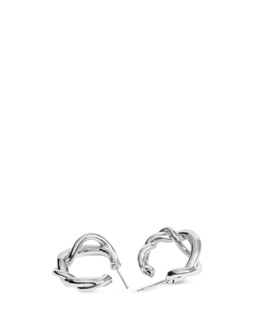 Monica Vinader White Ochre Twisted Hoop Earrings