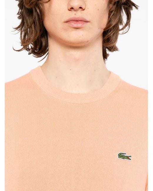 Pull À Patch Logo Lacoste pour homme en coloris Pink