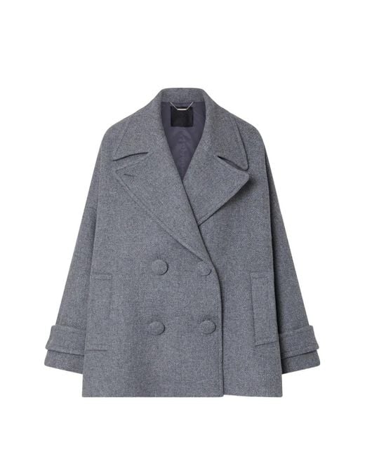 Liu Jo Gray Oversized Wool Coat
