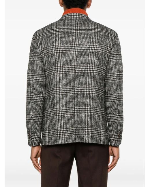 Tagliatore Gray Checked Button Jacket for men