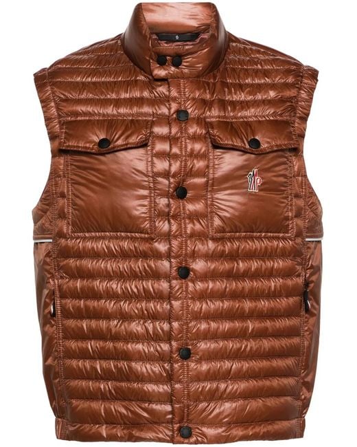 Moncler Brown Ollon Ripstop Down Gilet for men