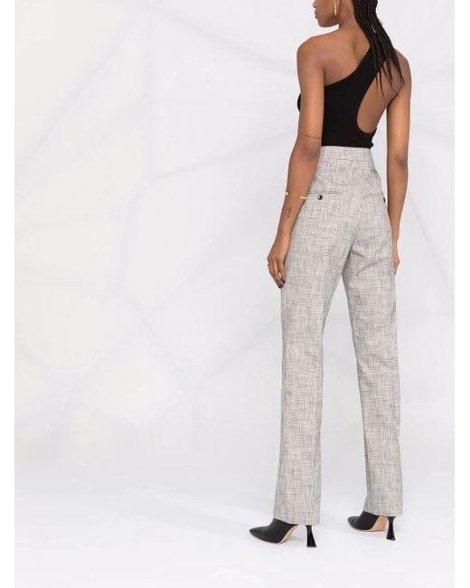 Isabel Marant Gray Lirokia High-Waisted Tailored Trousers