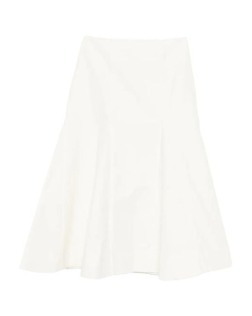 Rohe White A-Line Midi Skirt