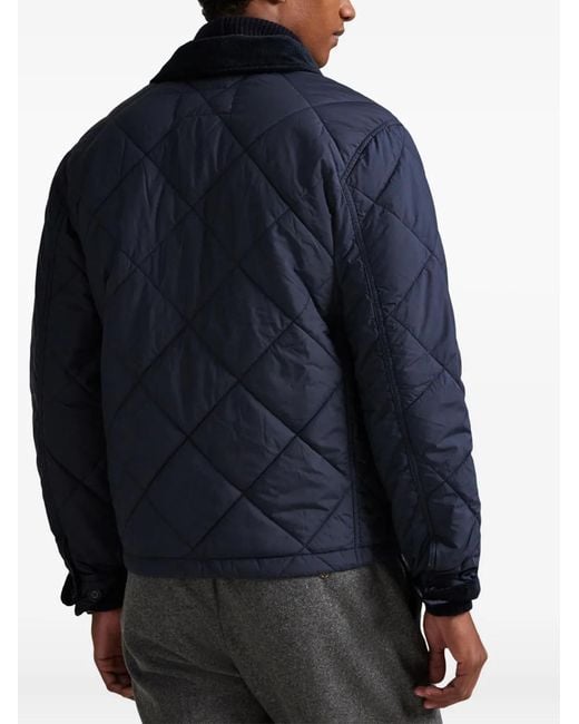 Polo Ralph Lauren Blue Quilted Corduroy-Collar Jacket for men