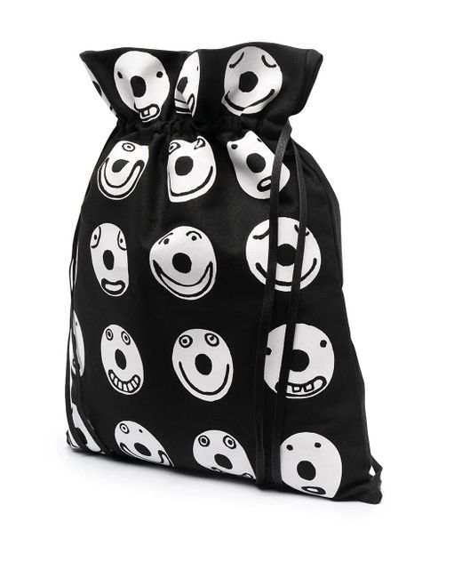 10 Corso Como Black Graphic-Print Backpack