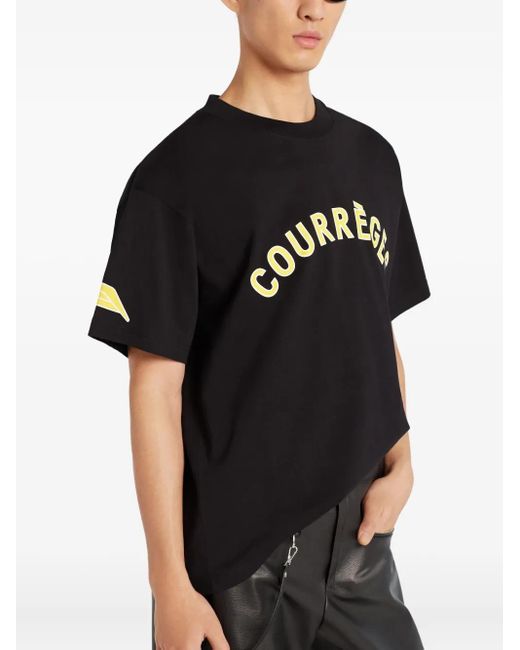 Courreges Black Short-Sleeved T-Shirt for men