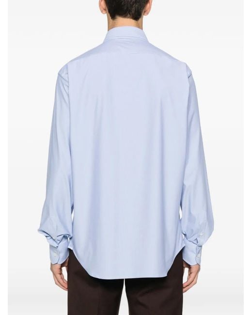 Dell'Oglio White Buttoned Striped Shirt for men