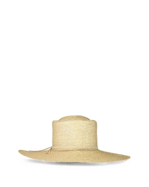 Eleventy Metallic Wide-Brim Straw Hat