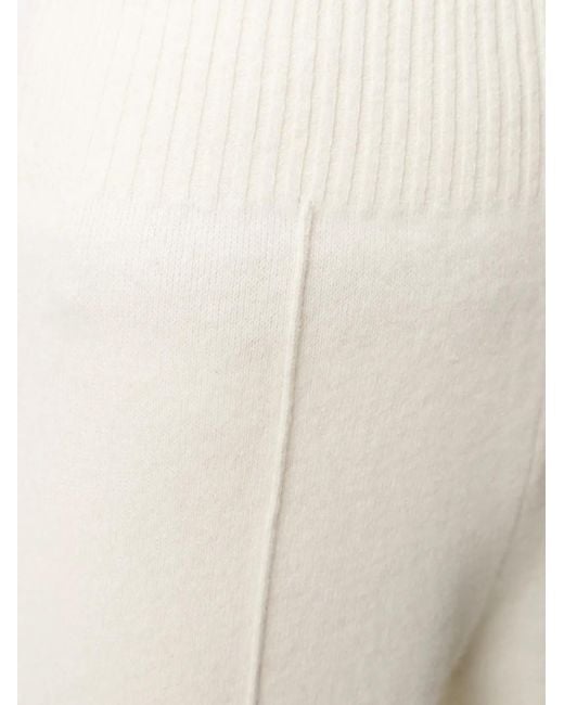 Pringle of Scotland White Wide-Leg Knitted Trousers