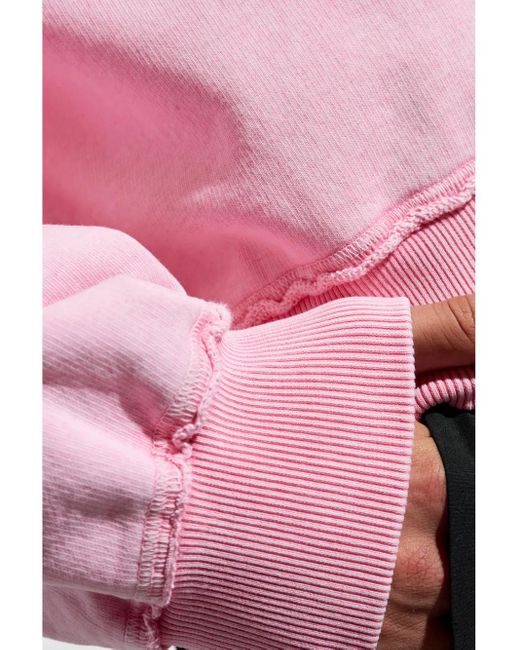 M I S B H V Pink Logo-Print Cotton Hoodie for men