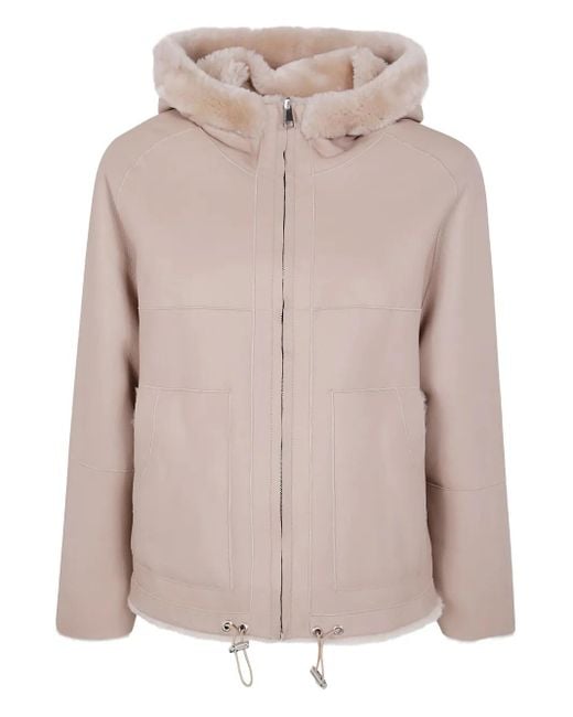 Blancha Pink Hooded Shearling Jacket
