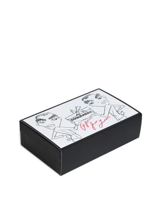 DSquared² Black Logo-Print Card Holder Set for men