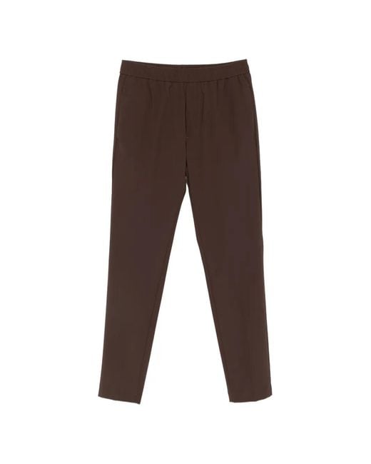 Pmds Brown Steve T.568 Elasticated-Waistband Trousers for men