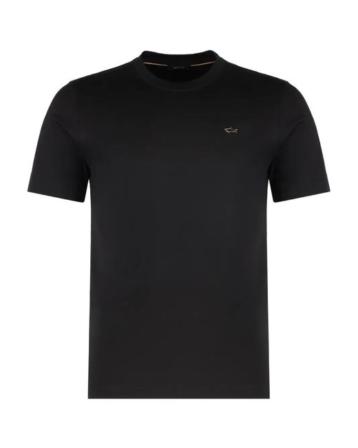 Paul & Shark Black Logo-Detail Crew-Neck T-Shirt for men