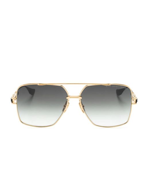 Dita Eyewear Gray Logo-Print Square-Frame Sunglasses